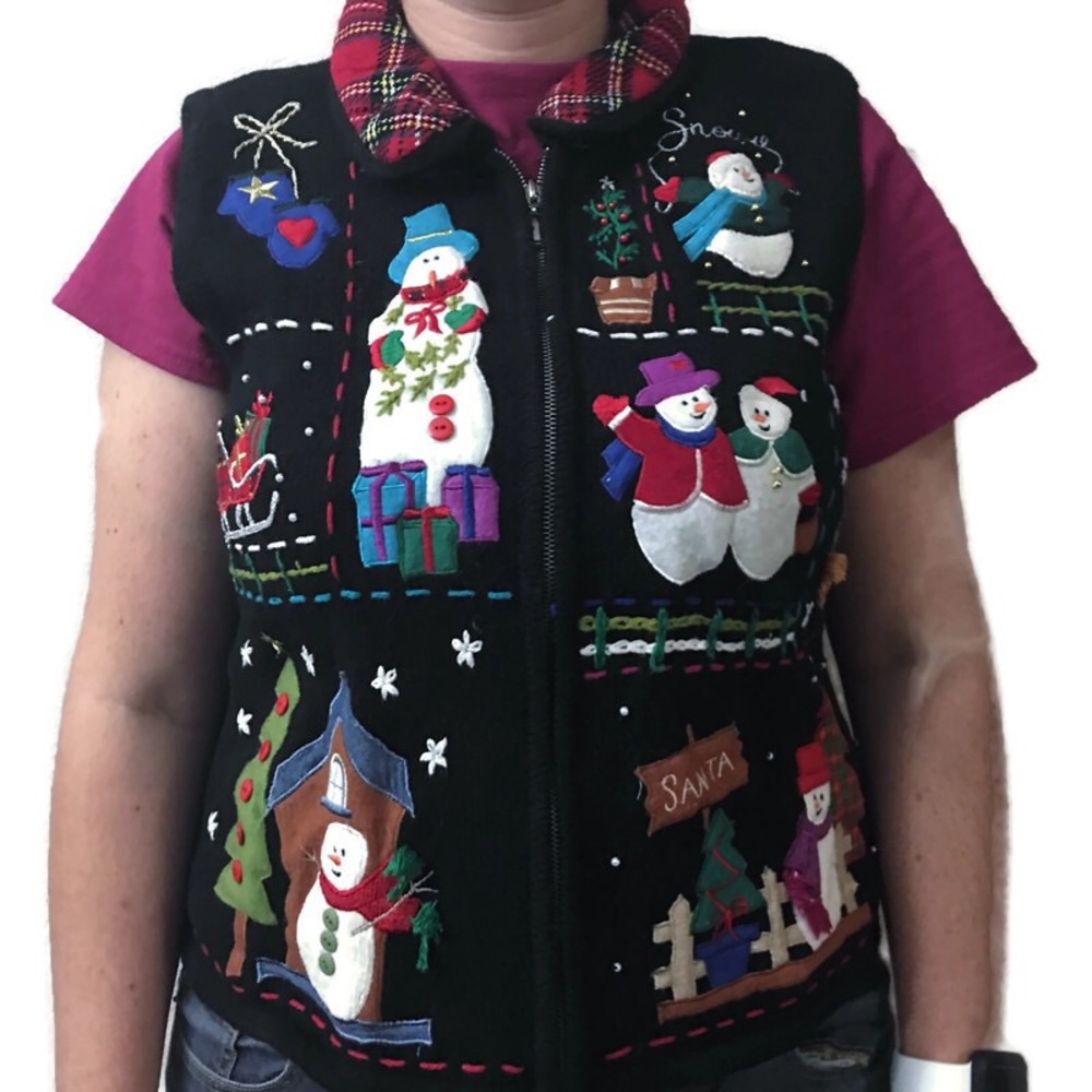 Designer Originals Studio Joy Black Snowman Vest